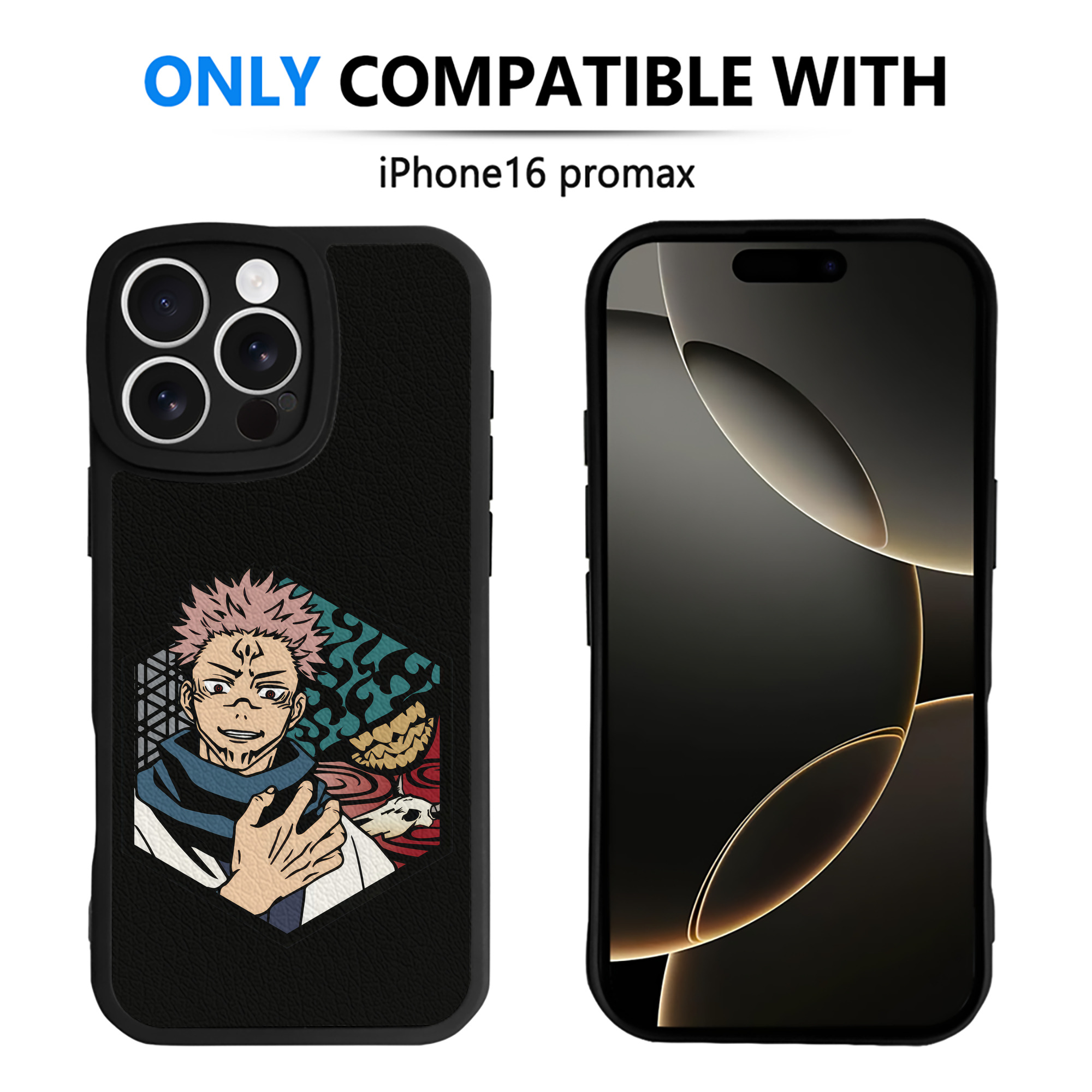 （画像用） 呪術廻戦 Jujutsu Kaisen 【iPhone 16シリーズ対応】シリコンスマホケース（レザー調） 材質：シリコン